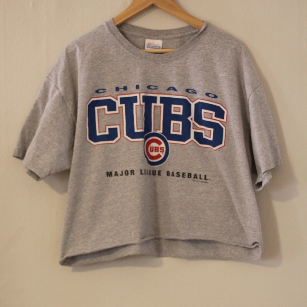 vintage cubs baseball athletic crop top